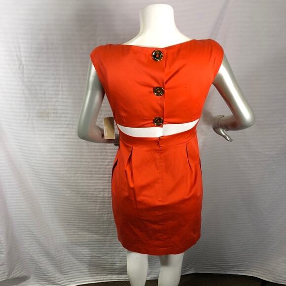 Michael Michael Kors Dress Cut Out Back Orange 12 NWT - Picture 4 of 13